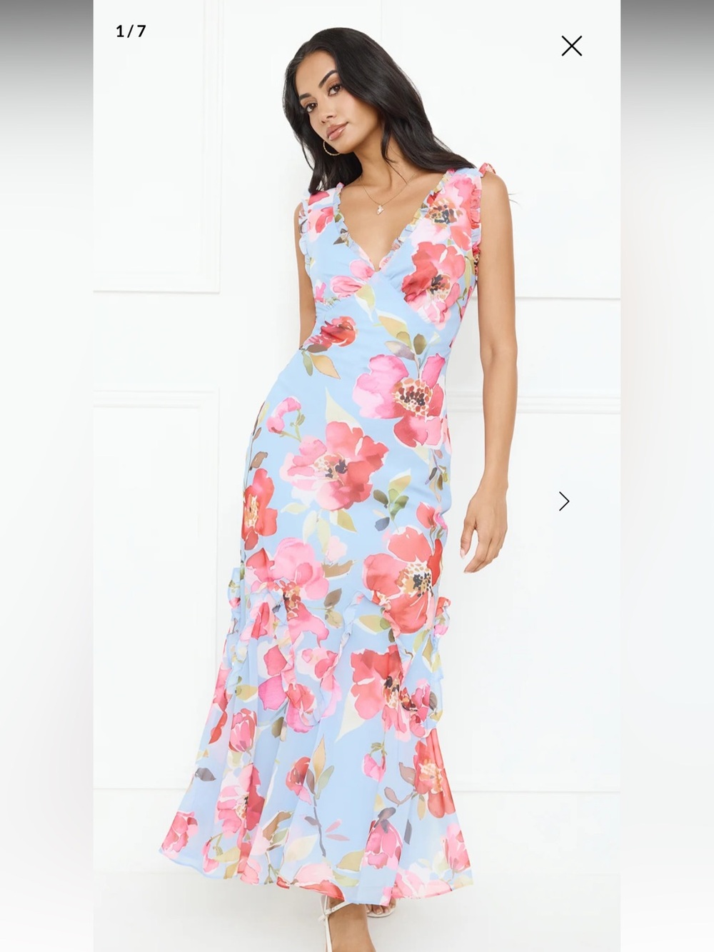 Hello Molly - Hibiscus Heat Maxi Dress Blue - XL
